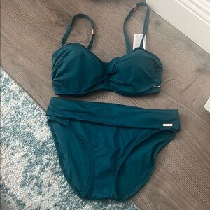 Fantasie Blue Bikini Set with Molded Cups and Adjustable Straps